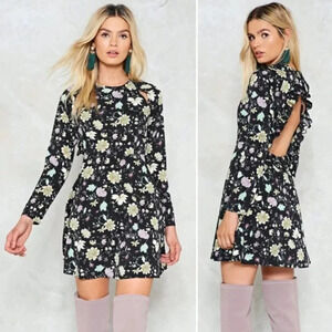 Nasty Gal Floral Open Back Dress